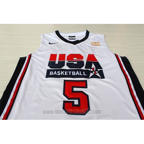Camiseta USA 1992 David Robinson #5 Blanco